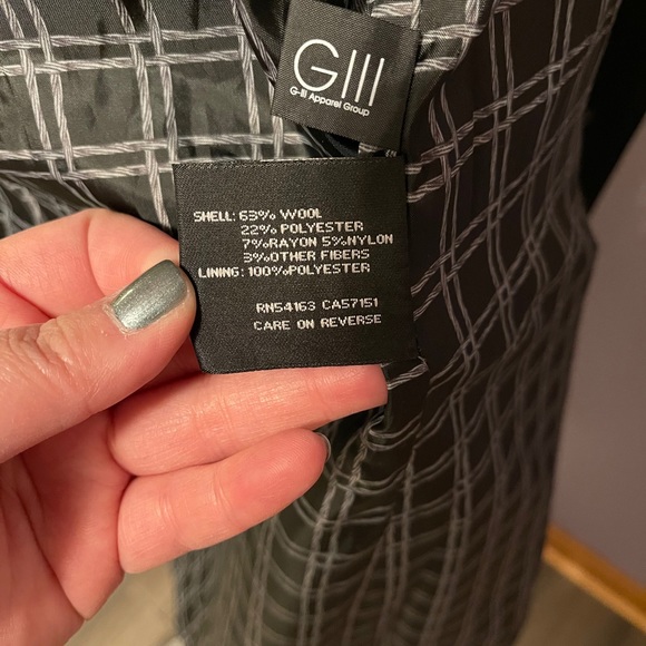 NWOT Kenneth Cole black asymmetrical wool coat - Picture 8 of 8